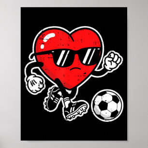 Valentines Day Heart Soccer Football Boys Kids You Poster