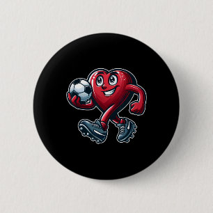 Valentine's Day Heart Soccer Team Player  6 Cm Round Badge