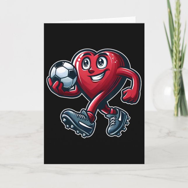 Valentine's Day Heart Soccer Team Player  Card (Front)