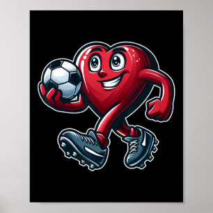 Valentine's Day Heart Soccer Team Player Poster
