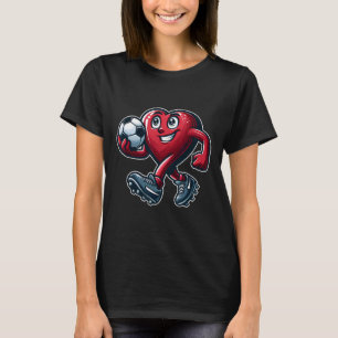 Valentine's Day Heart Soccer Team Player T-Shirt