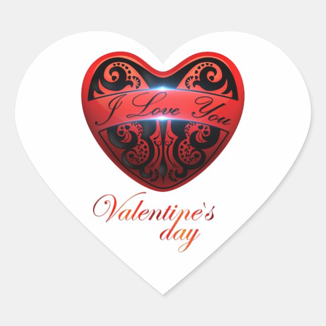 Valentine's Day Heart Sticker (Front)