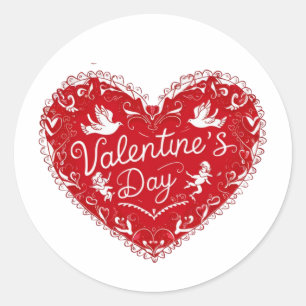 Valentine's Day Heart Sticker, Label