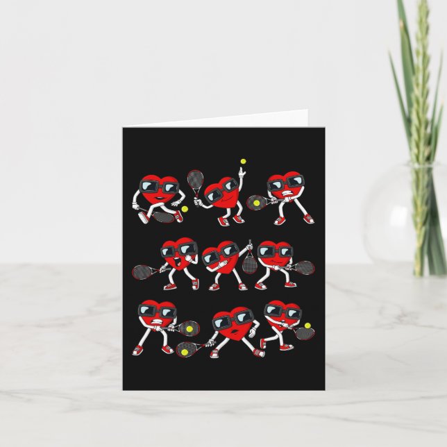 Valentines Day Heart Tennis Player Fun Boys Girls  Card (Front)