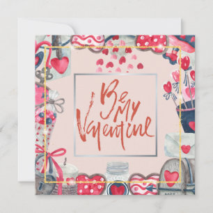 Valentine's Day Heart Themes and Love  Holiday Card