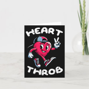 Valentines Day Heart Throb Peace Retro Groovy Boys Card