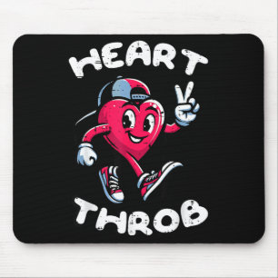 Valentines Day Heart Throb Peace Retro Groovy Boys Mouse Mat