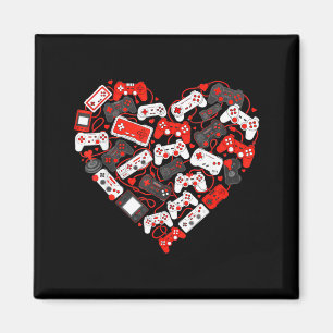 Valentines day heart video game controller for boy magnet