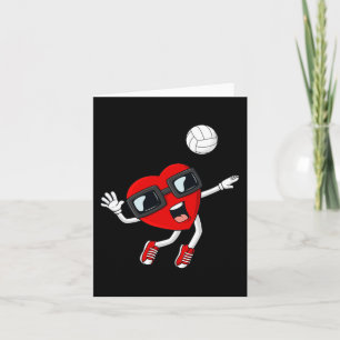 Valentines Day Heart Volleyball Fun Boys Girls Kid Card