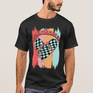 Valentines Day Heartbreaker Retro Skateboard Check T-Shirt
