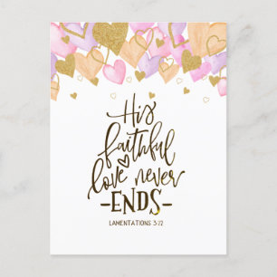 Valentine's Day Hearts and Flowers Bible Verse  Postcard