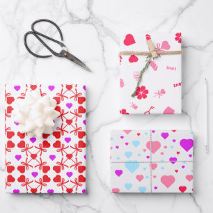 Valentine's day, hearts and love wrapping paper sheet