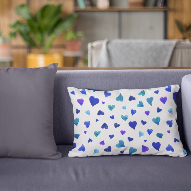 Valentine's day hearts - blue decorative cushion (Creator Uploaded)