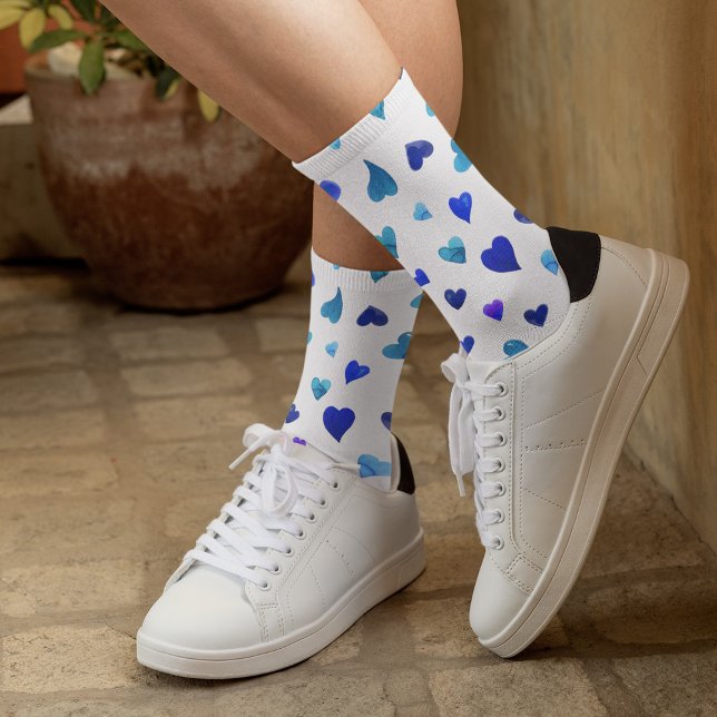 Valentine's day hearts - blue socks (Creator Uploaded)