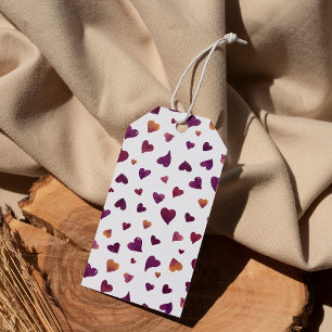 Valentine's day hearts - burgundy gift tags
