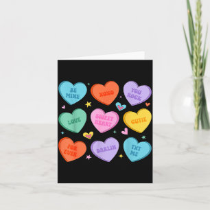 Valentines day hearts candy be valentine women men card