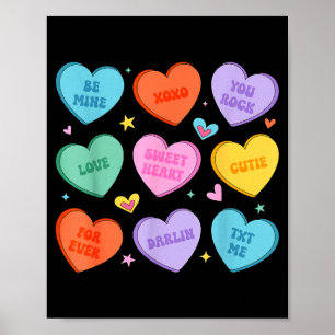 Valentines day hearts candy be valentine women men poster
