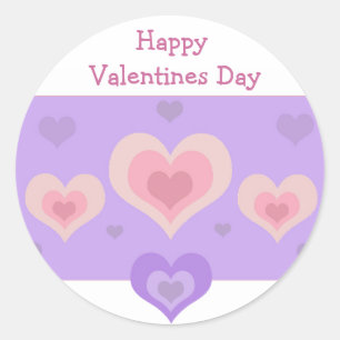 Valentines Day Hearts Classic Round Sticker