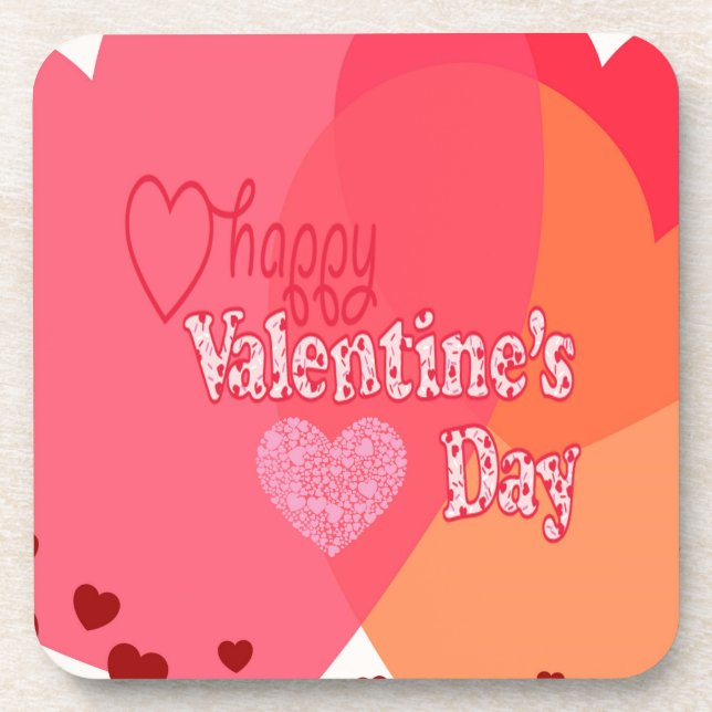 Valentines Day Hearts Coaster (Front)