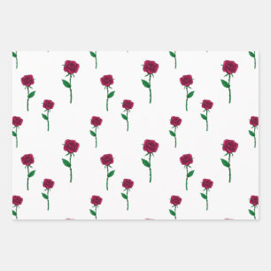 Valentine's Day hearts dark elegant beautiful Wrapping Paper Sheet
