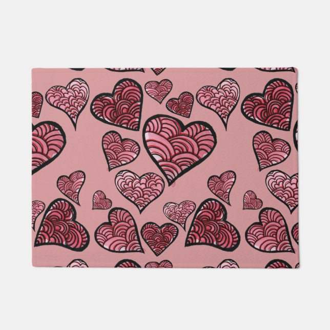 Valentine's Day Hearts Doormat (Front)