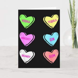 Valentines Day Hearts Drinking Liquor Lovers Anti  Card