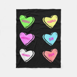 Valentines Day Hearts Drinking Liquor Lovers Anti  Fleece Blanket
