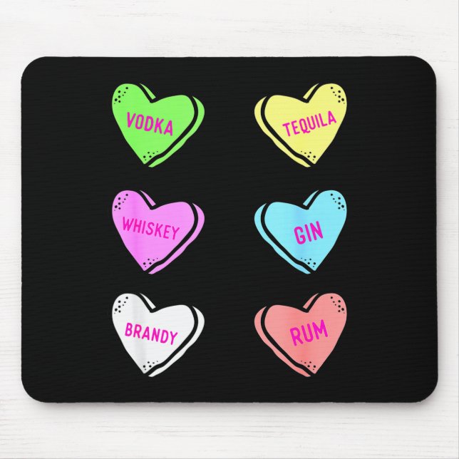 Valentines Day Hearts Drinking Liquor Lovers Anti  Mouse Mat (Front)