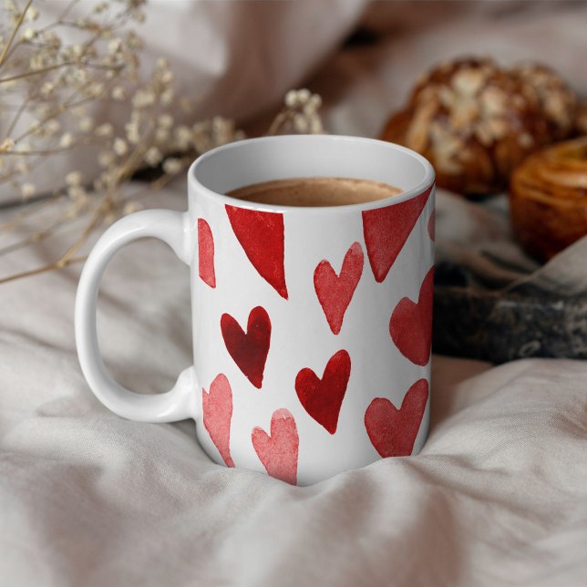 Valentines day hearts explosion - red coffee mug (Creator Uploaded)