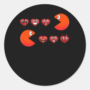 Valentines Day Hearts Feed Emoji Classic Round Sticker