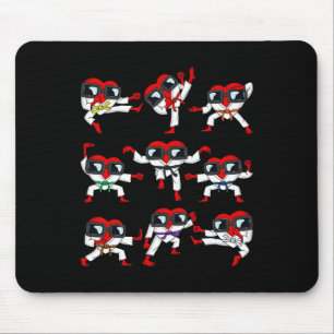 Valentines Day Hearts Karate Martial Arts Boys Gir Mouse Mat