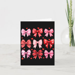 Valentines Day Hearts Leopard Coquette Bow Women G Card