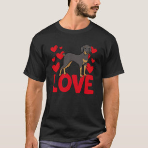 Valentine's Day Hearts Love Doberman Animal Women  T-Shirt