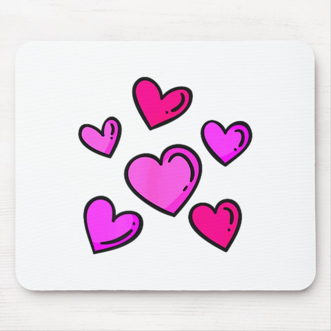 Valentines Day Hearts Love Graphic  Mouse Mat (Front)