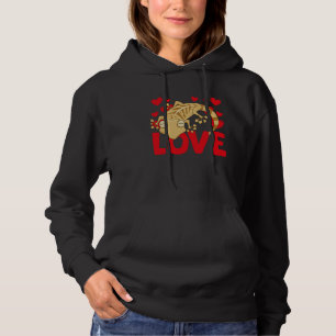 Valentine's Day Hearts Love Leopard Geckos Animal Hoodie