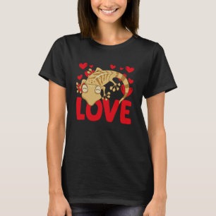 Valentine's Day Hearts Love Leopard Geckos Animal T-Shirt