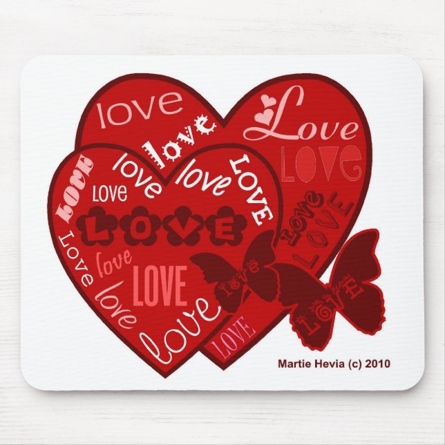Valentine's Day Hearts & Love Mousepad (2) (Front)