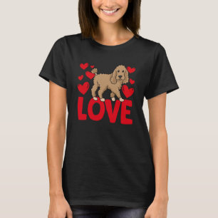Valentine's Day Hearts Love Poodle Animal Women 2 T-Shirt