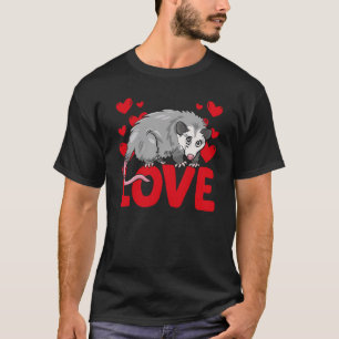Valentine's Day Hearts Love Possum Animal Women 1 T-Shirt
