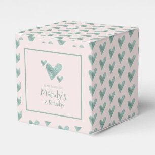 Valentines Day Hearts Metallic Watercolor Pattern Favour Box