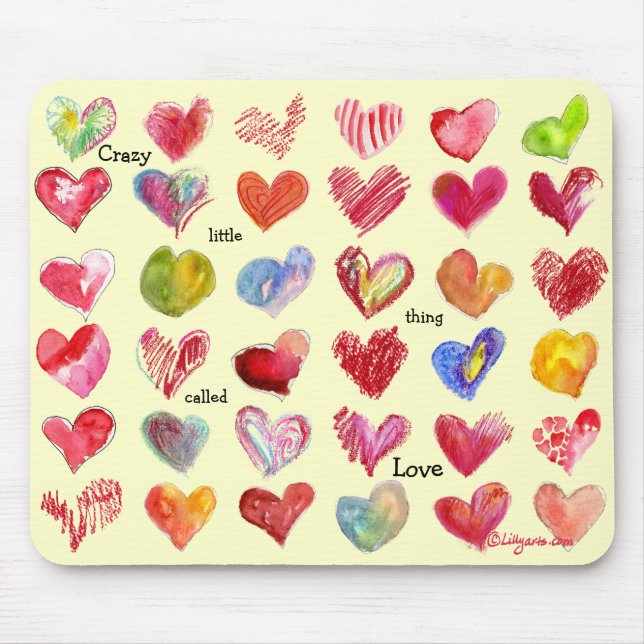 Valentines Day Hearts Mouspad Mouse Mat (Front)