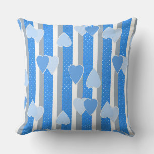 Valentine's Day hearts on striped background Cushion