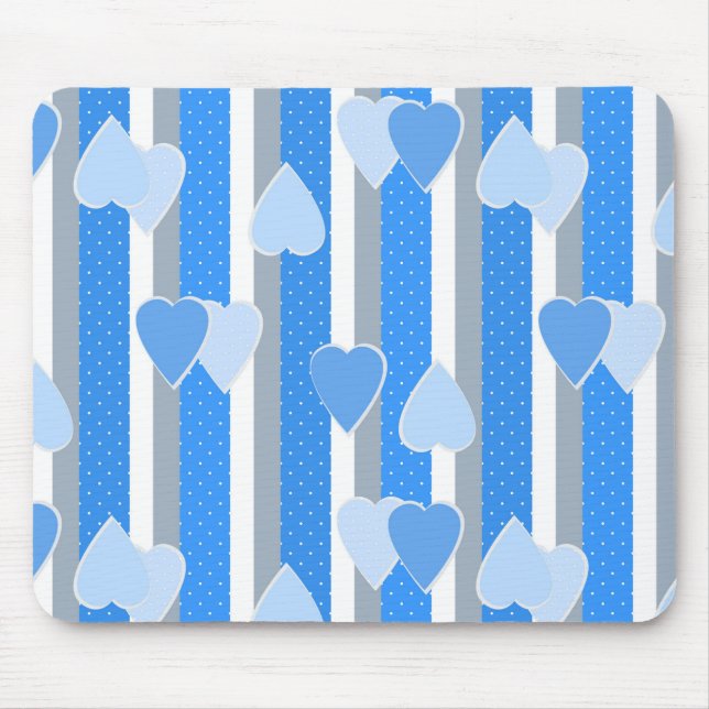 Valentine's Day hearts on striped background  Mouse Mat (Front)