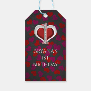 Valentine's Day Hearts One 1ST Birthday Party Gift Tags
