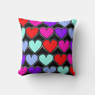 Valentines Day Hearts Pattern Cushion