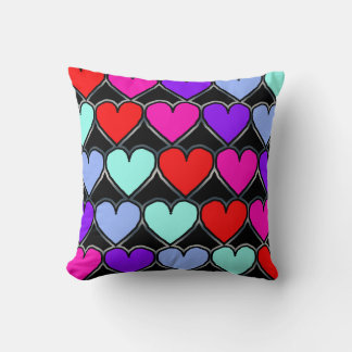 Valentines Day Hearts Pattern Cushion