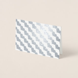 Valentines Day Hearts Pattern in Silver Foil Card