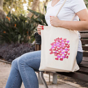 Valentine's day hearts - pink and magenta tote bag