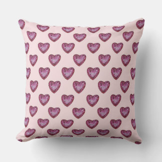 Valentine's Day Hearts Pink Disco Ball Hearts Cushion