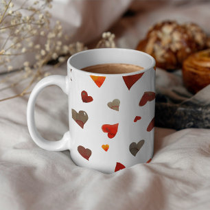 Valentine's day hearts - retro coffee mug